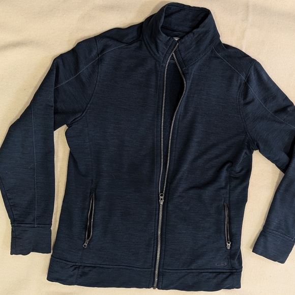 Emerald Green Merino Icebreaker sweatshirt/Jacket - Picture 2 of 4